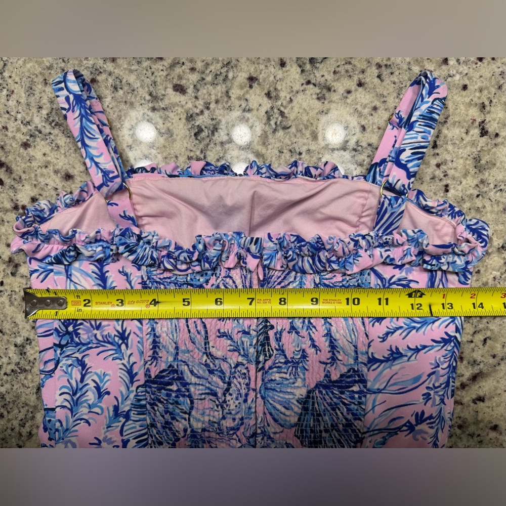 Lilly Pulitzer Zenon Ruffle Romper Magnolia Lilac Size 00 - Picture 10 of 12